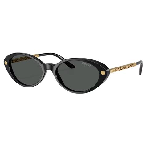 VERSACE Tubular Greca Oval Sunglasses .